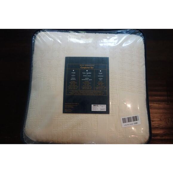 NEW Pendleton Nova Medallion Comfort Set Twin Ivory Comforter + Sham Cotton - Picture 5 of 7